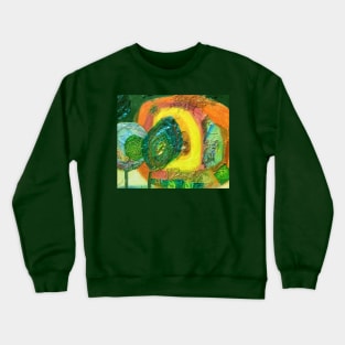 colourful abstract in yellow, green and orange Crewneck Sweatshirt